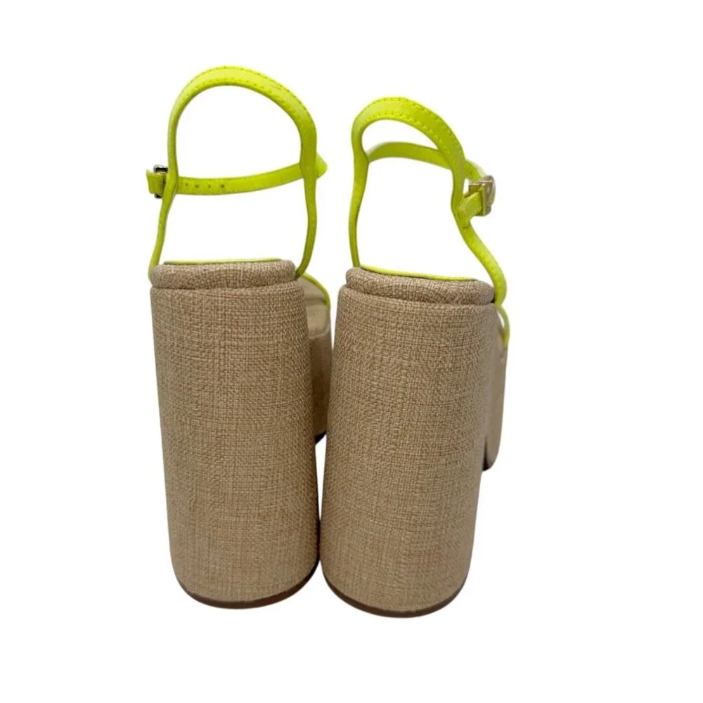 Larroude Wanda Sandal Satin Lemon NWB - Size 5 - Picture 6 of 7